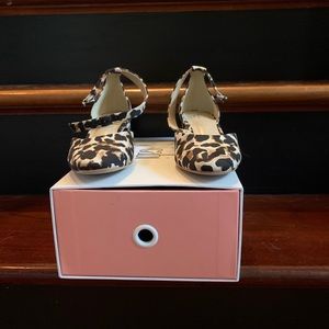 Cabi Leopard kiki strap shoes